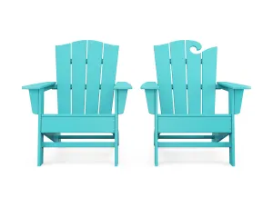Wave 2-Piece Adirondack Chair Set with The Crest Chairoutdoor patio dining furniture set