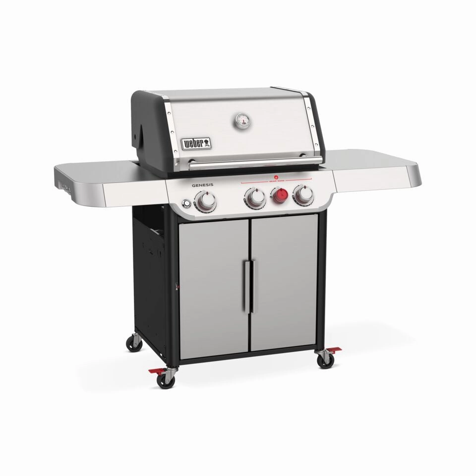 Weber Genesis Stainless Steel S-325s 3-Burner 52,000 BTU Propane Gas Grill - 35300001 outdoor griddle for camping trips