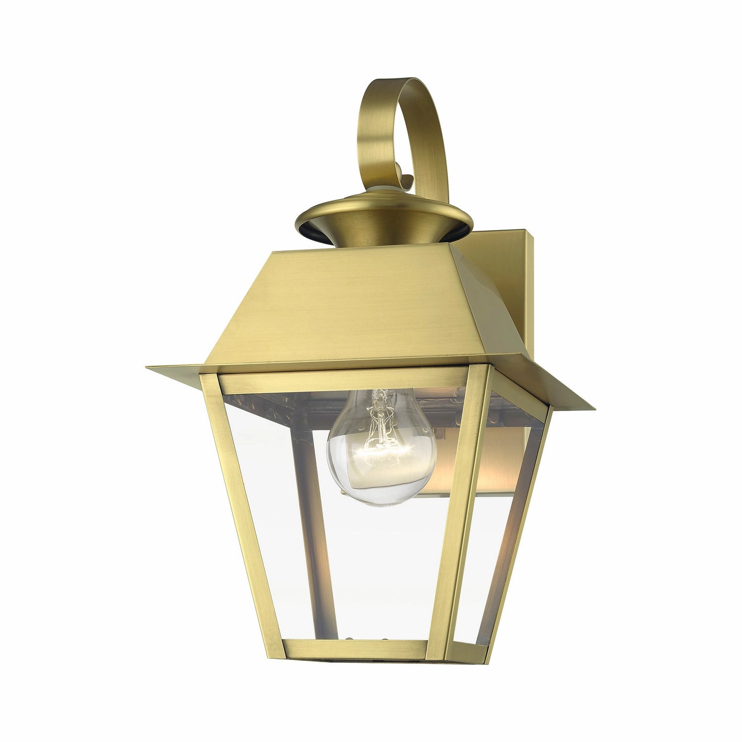 Wentworth One Light Outdoor Wall Lantern Natural Brass