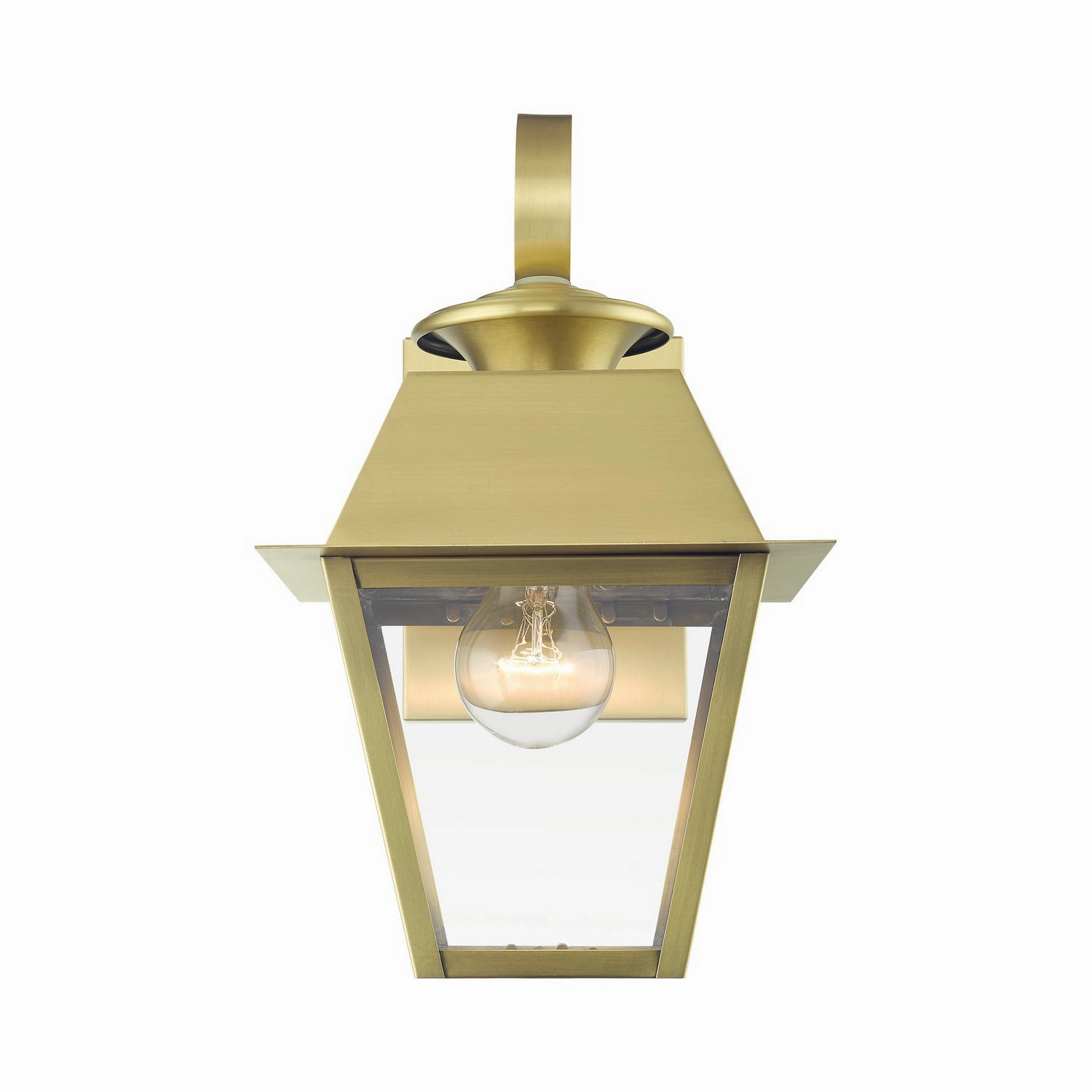 Wentworth One Light Outdoor Wall Lantern Natural Brass