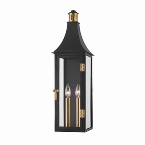 Wes Two Light Outdoor Wall Sconce Patina BrassOutdoor wall sconces with motion sensor