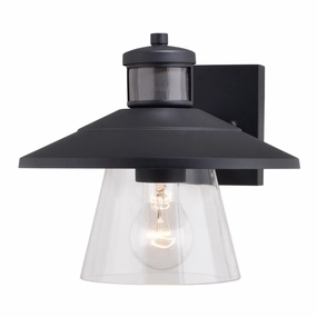 Westport One Light Outdoor Motion Sensor Wall Light Textured BlackOutdoor wall sconces with motion sensor