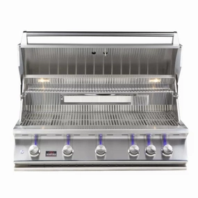 Whistler by Bonfire Outdoor Prime 500 42 inch 5-Burner Built-In Natural Gas Grill with Infrared Rear Burner CBB500-NG stainless steel BBQ grill with side table