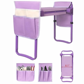 Widen Upgrade Garden Kneeler Seat Garden Stools Bench with 2 Tool Pouches, Purple ergonomic garden hand tools for seniors
