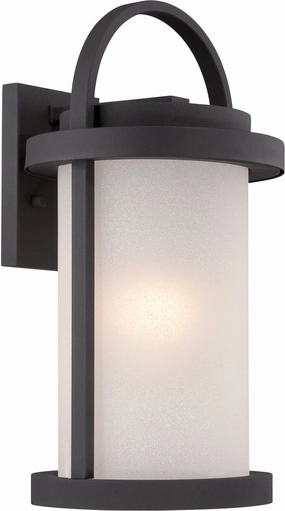 Willis LED Wall Sconce Textured Black / Antique White GlassOutdoor wall sconces with motion sensor