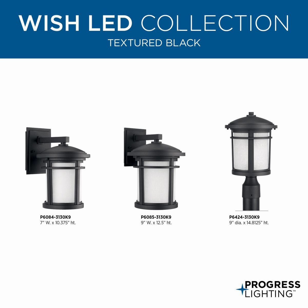 Wish Led LED Wall Lantern Black