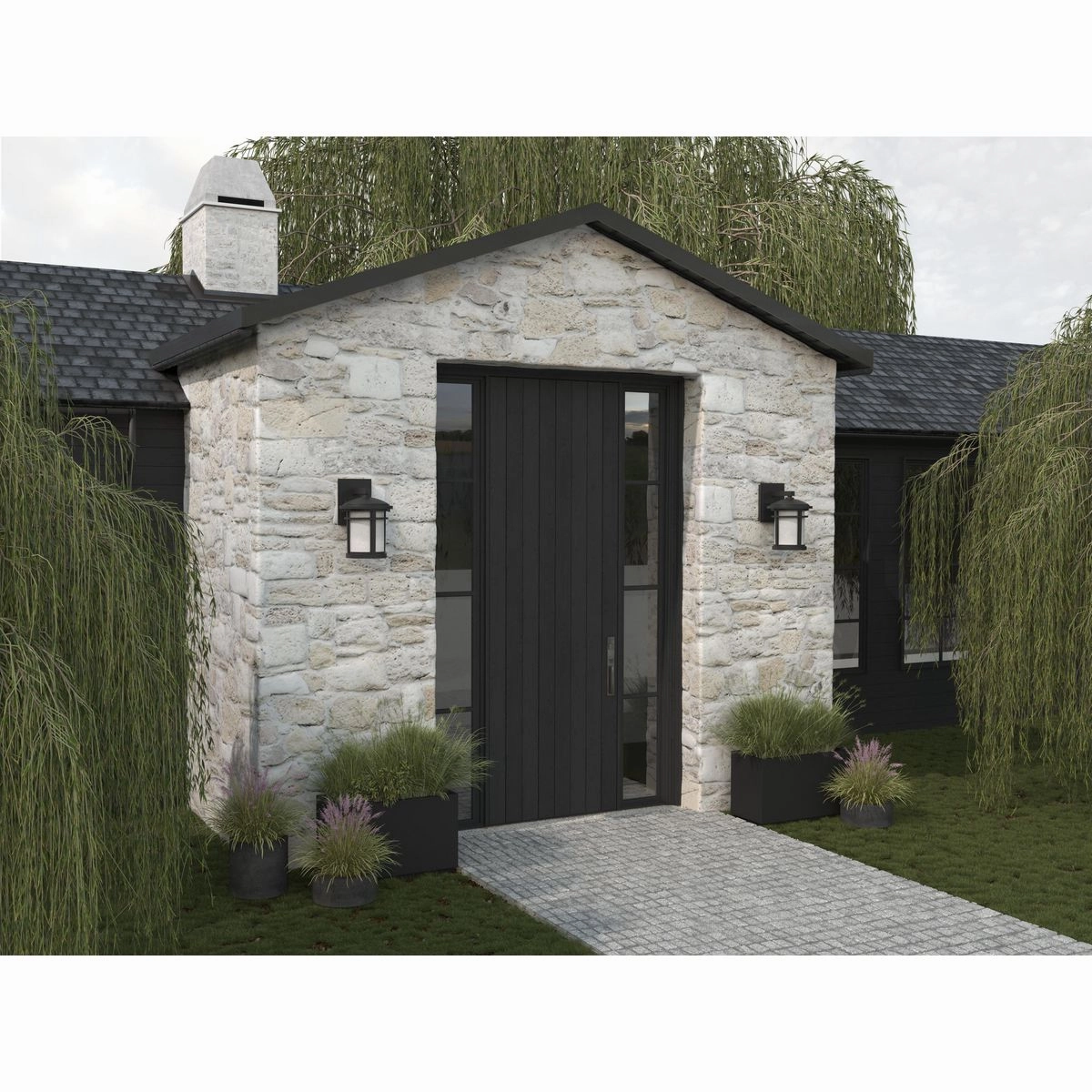 Wish One Light Wall Lantern Black