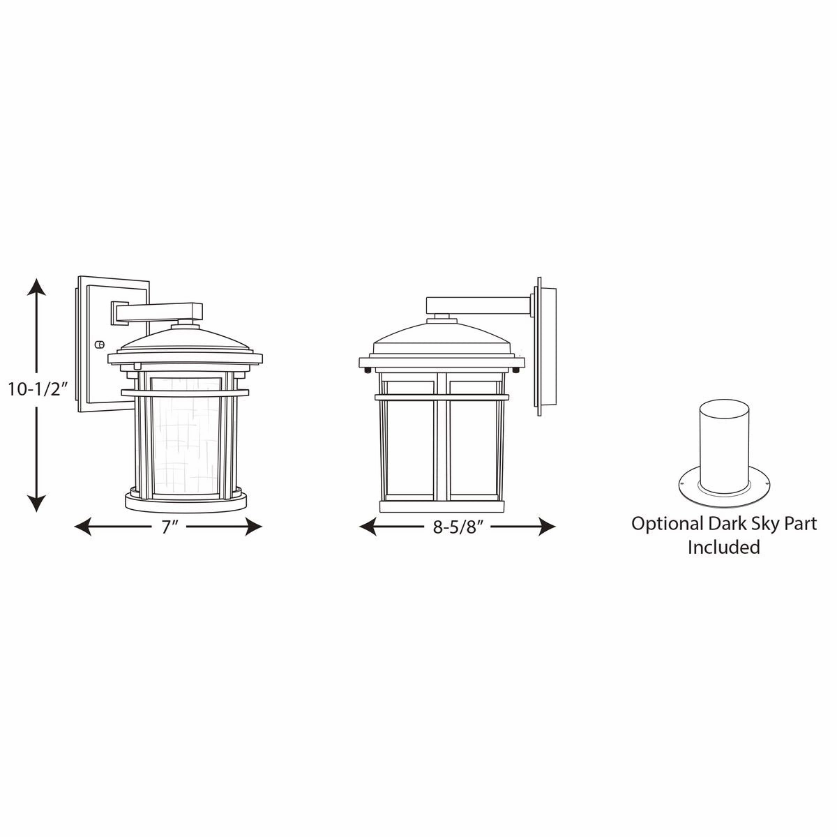 Wish One Light Wall Lantern Black
