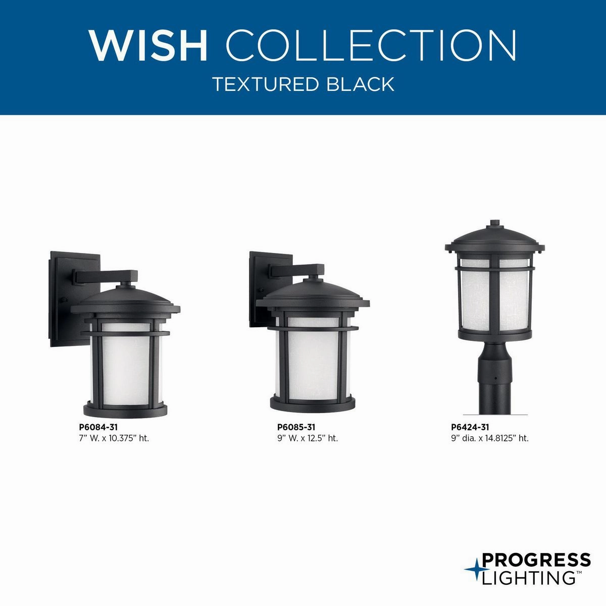 Wish One Light Wall Lantern Black