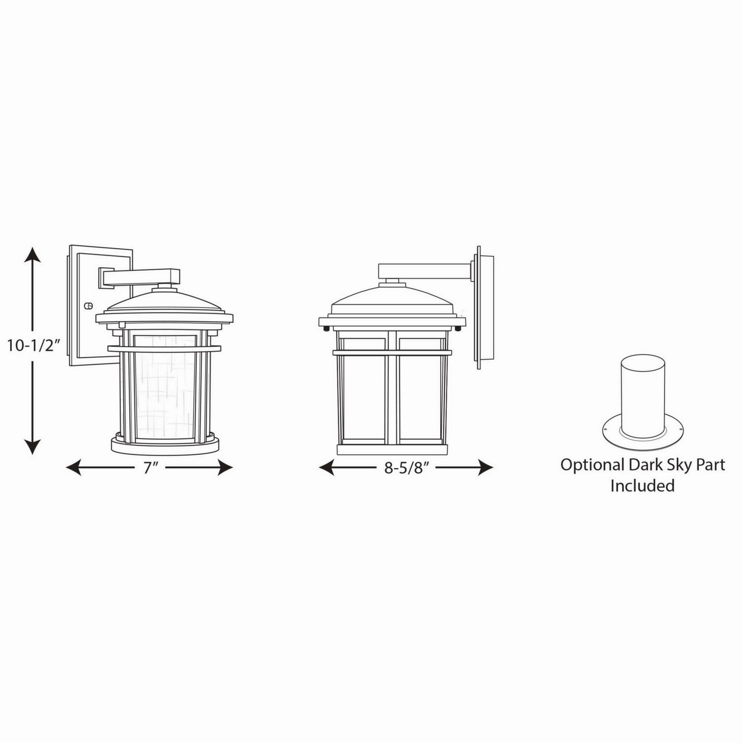 Wish One Light Wall Lantern Black