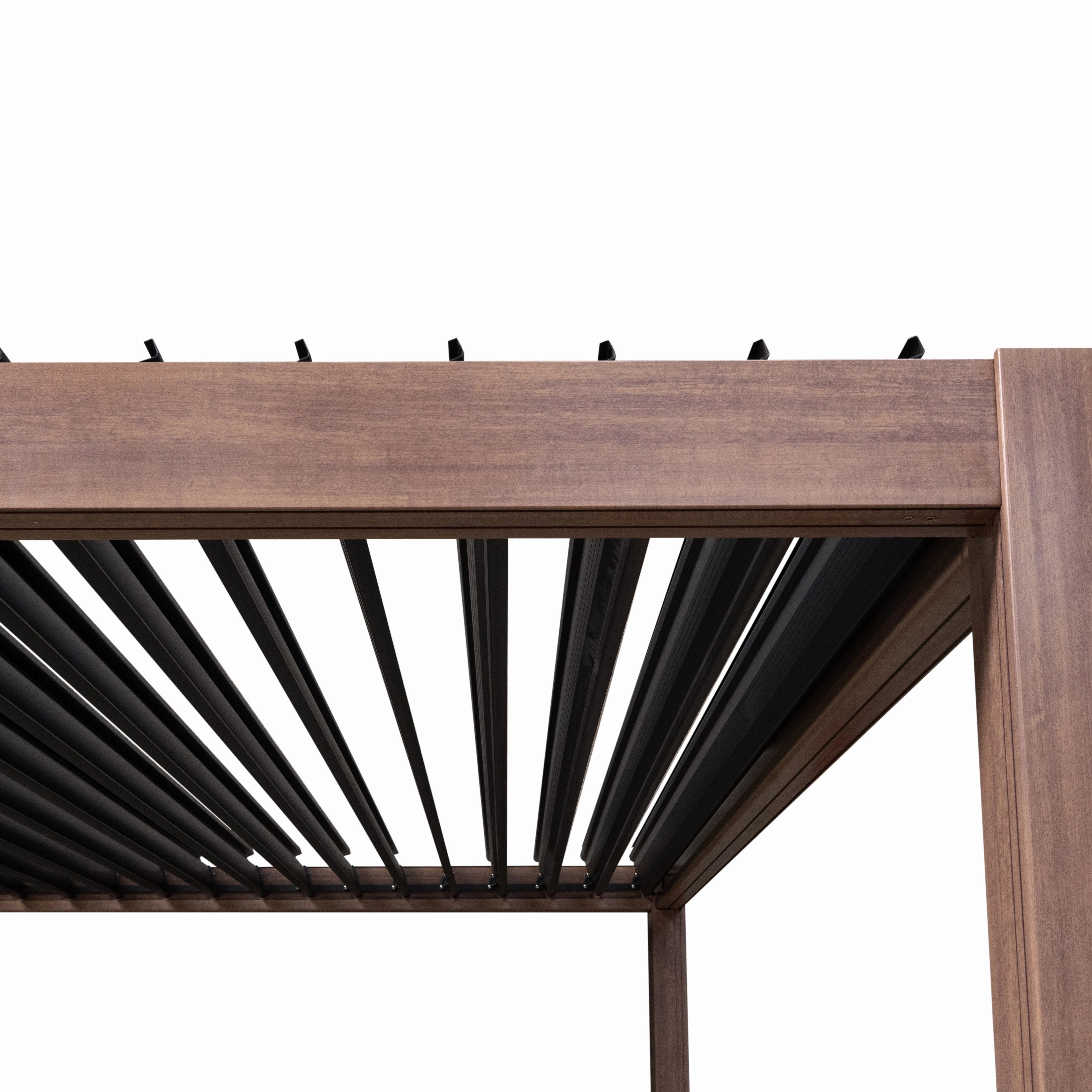 Wood Effect Aluminium Pergola 3m x 3m