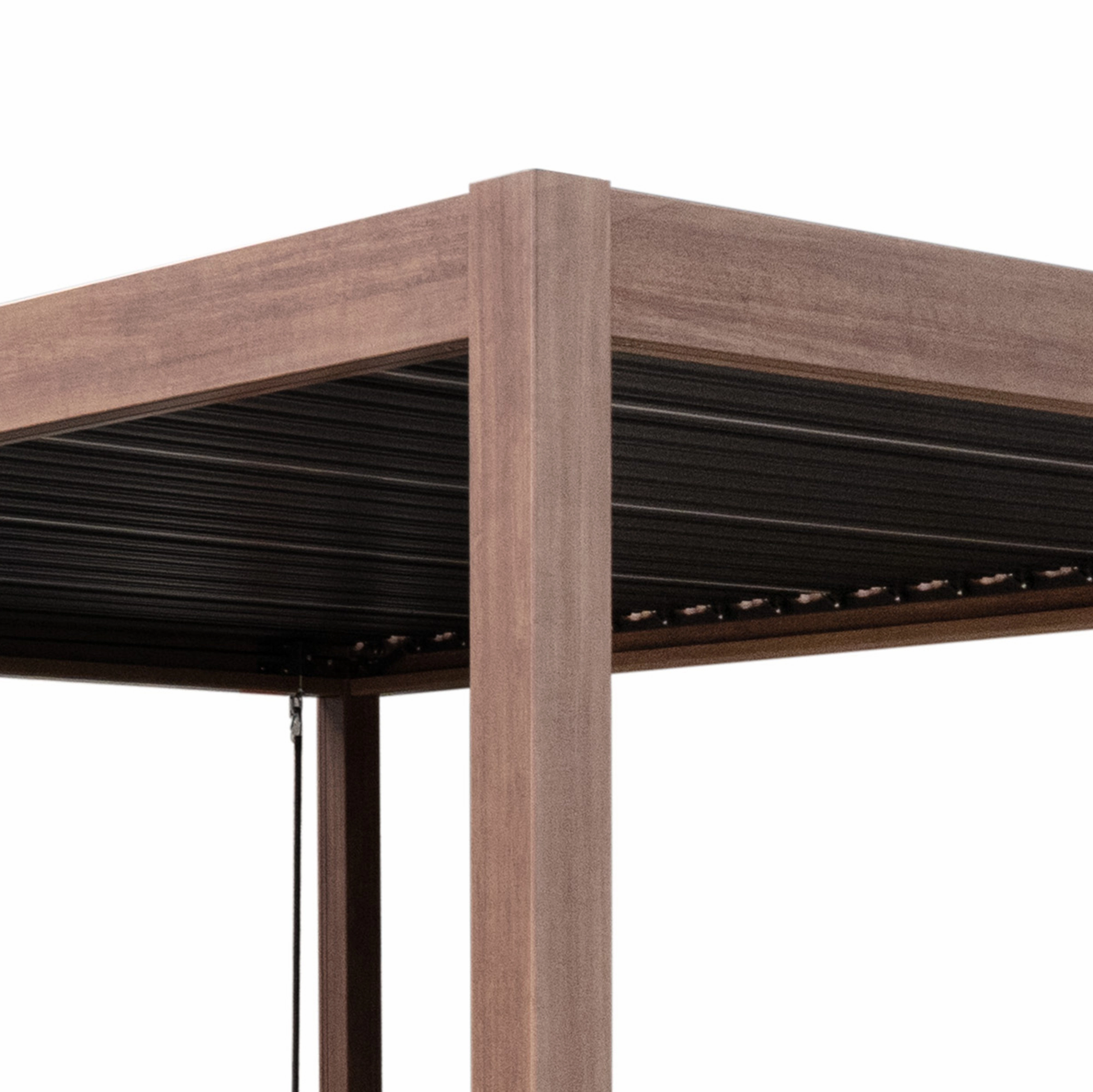 Wood Effect Aluminium Pergola 3m x 3m
