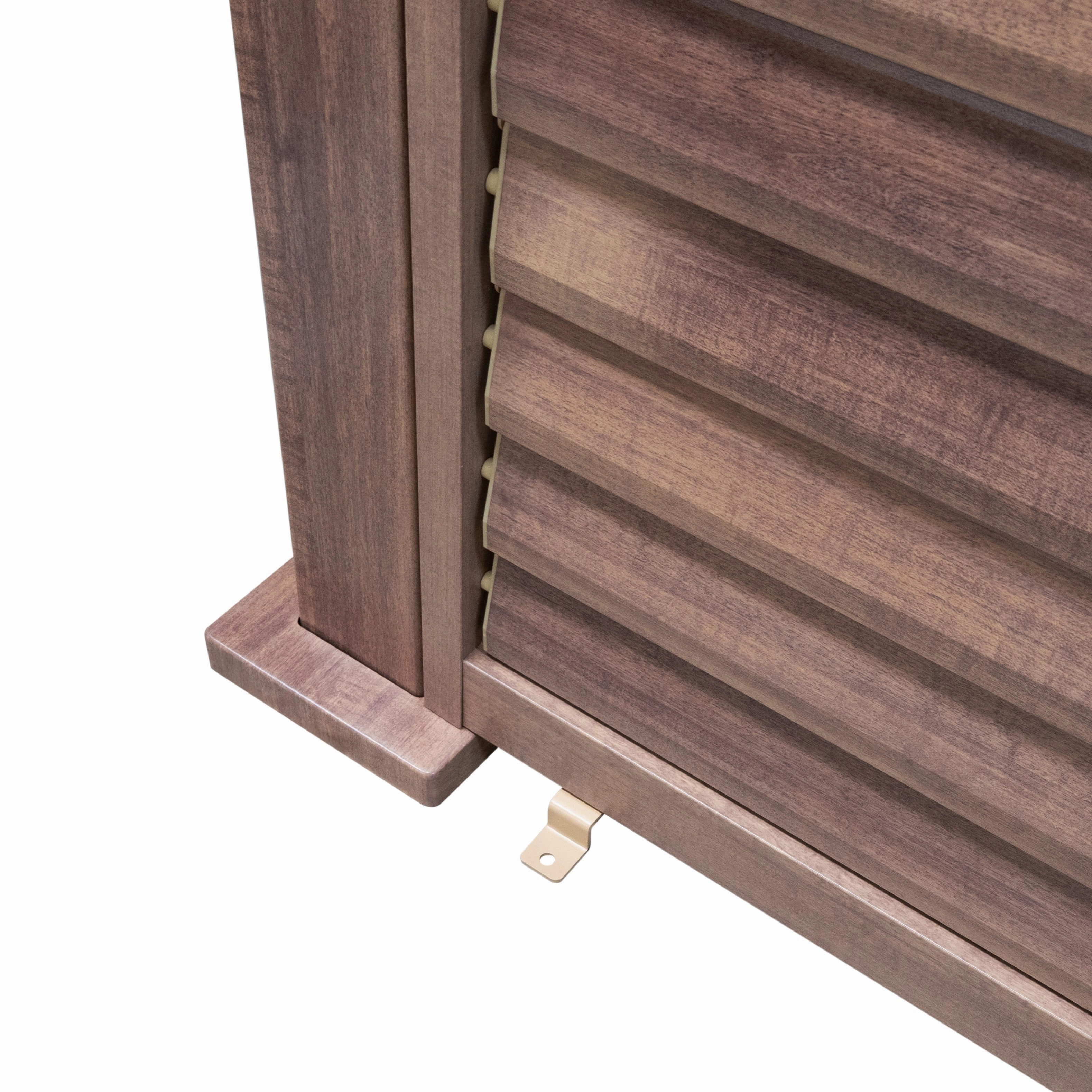 Wood Effect Aluminium Pergola With Blinds, 2 x Side Panels & LED Lights - 4m x 3m