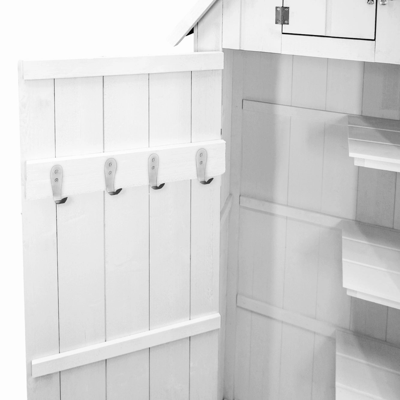 Wooden Garden Shed - White
