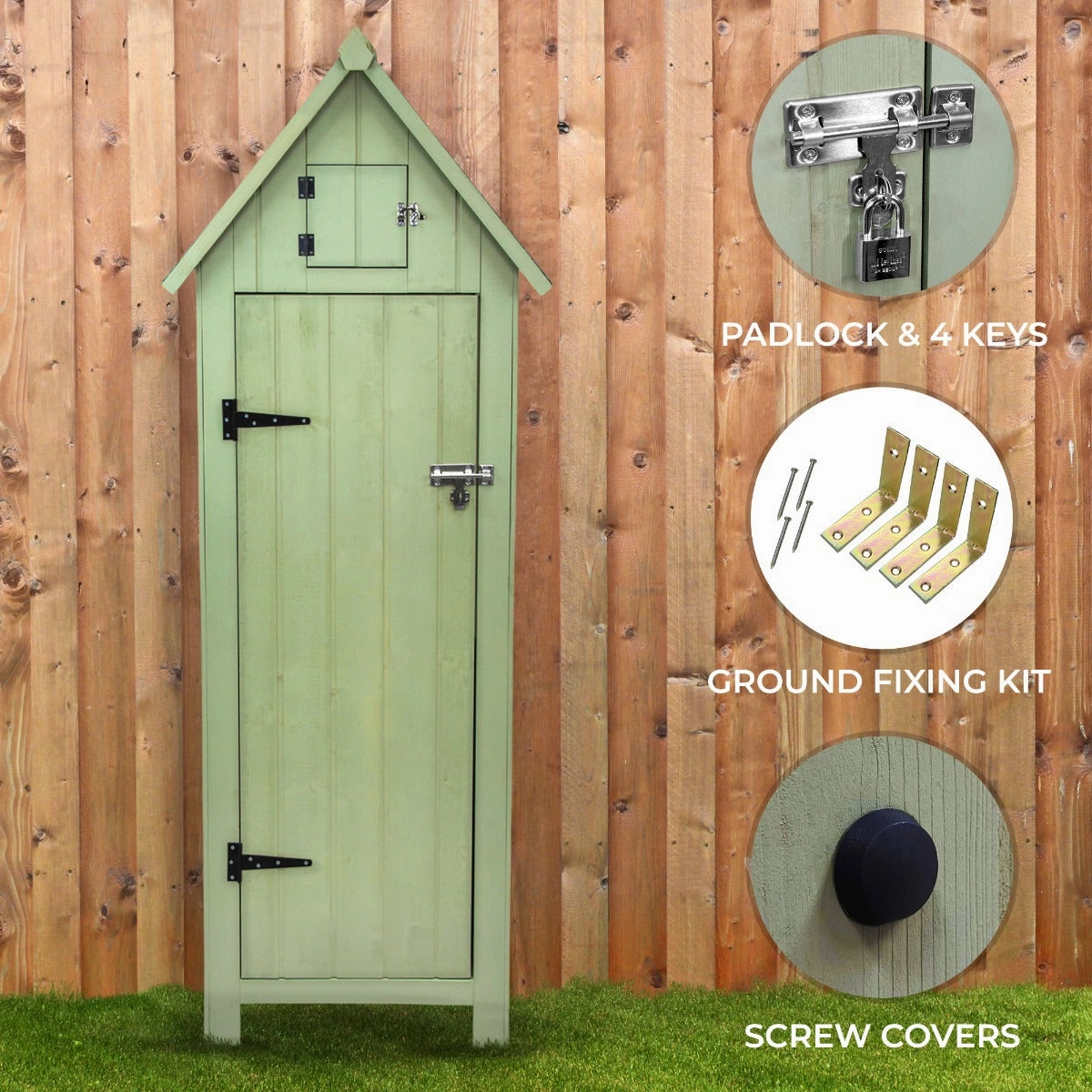 Wooden Garden Shed  Green