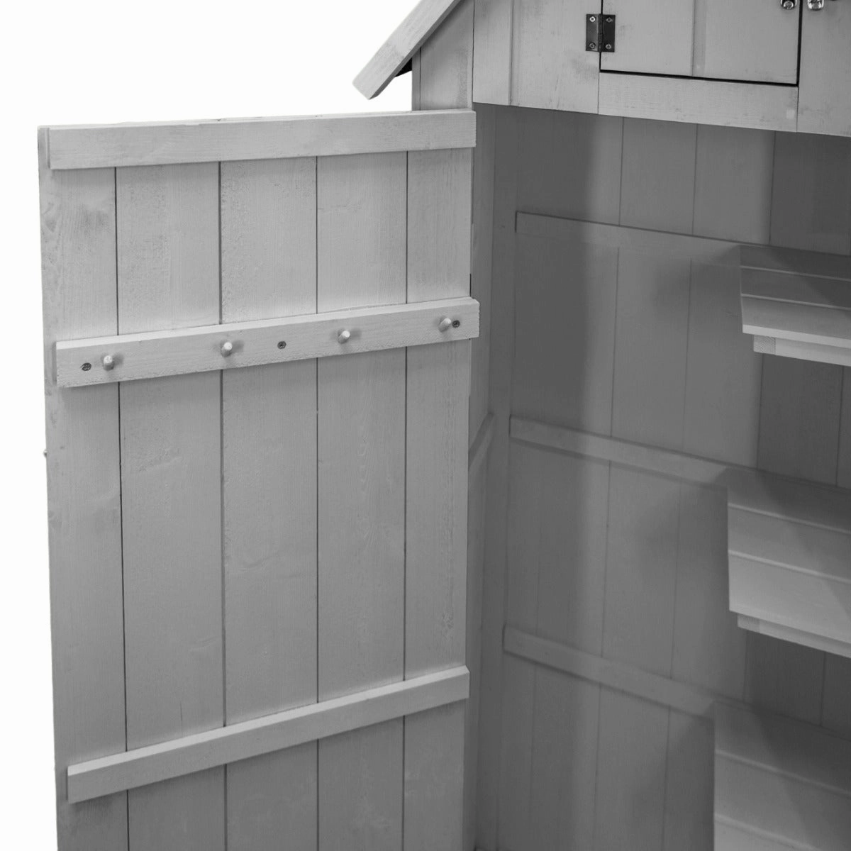 Wooden Garden Shed  Light Grey
