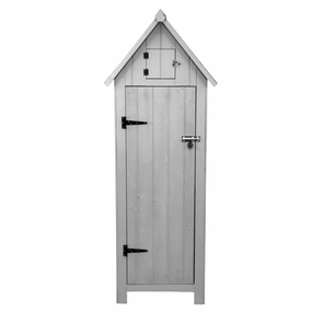 Wooden Garden Shed  Light Grey compact outdoor storage solutions