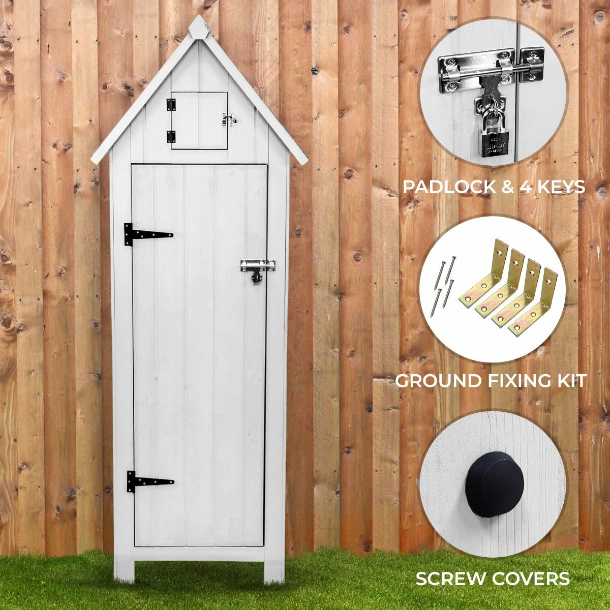 Wooden Garden Shed  White