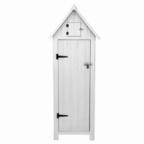 Wooden Garden Shed  White compact outdoor storage solutions