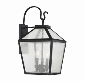 Woodstock Three Light Wall Lantern BlackOutdoor wall sconces with motion sensor