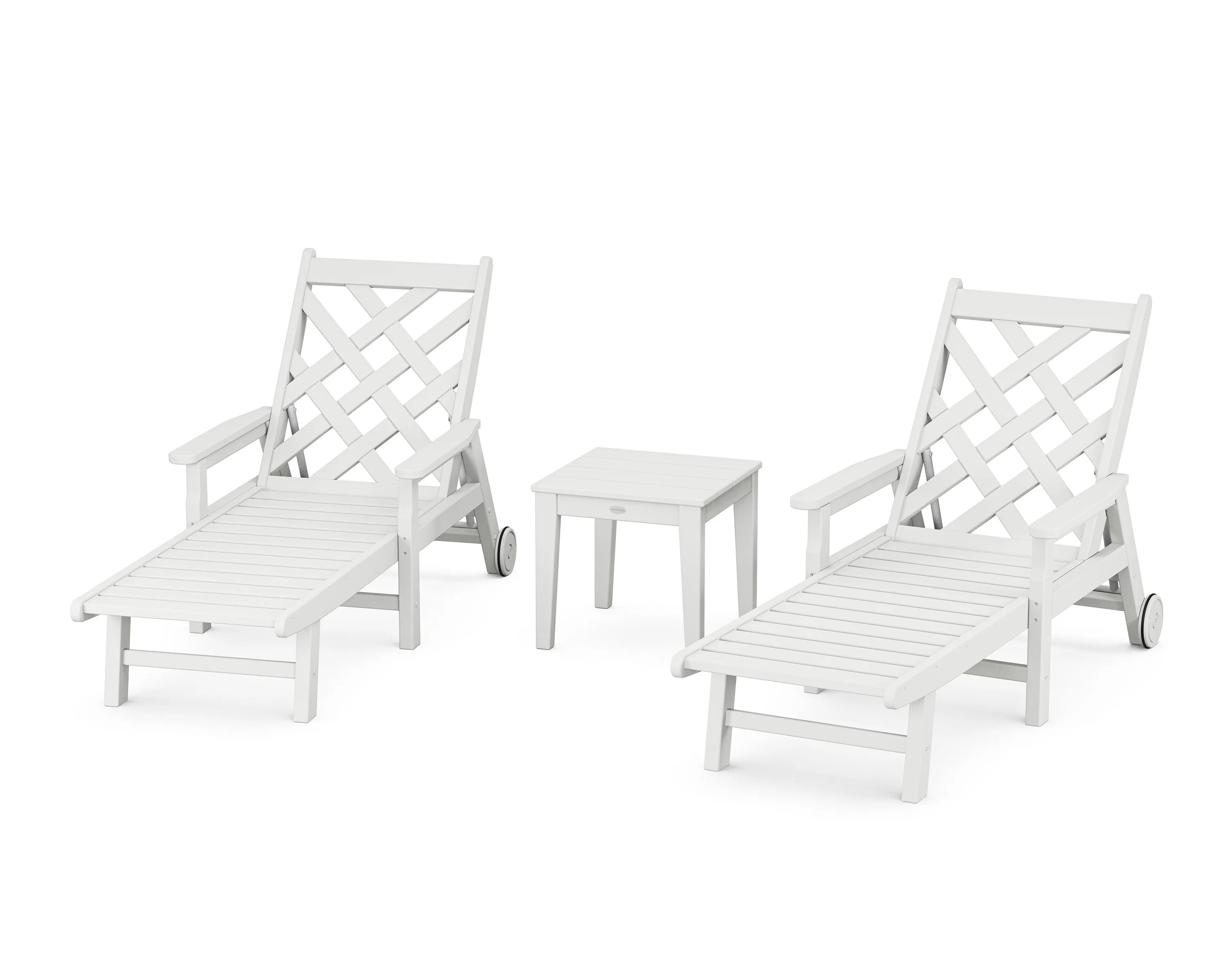 Wovendale 3-Piece Chaise Set with Arms and Wheels