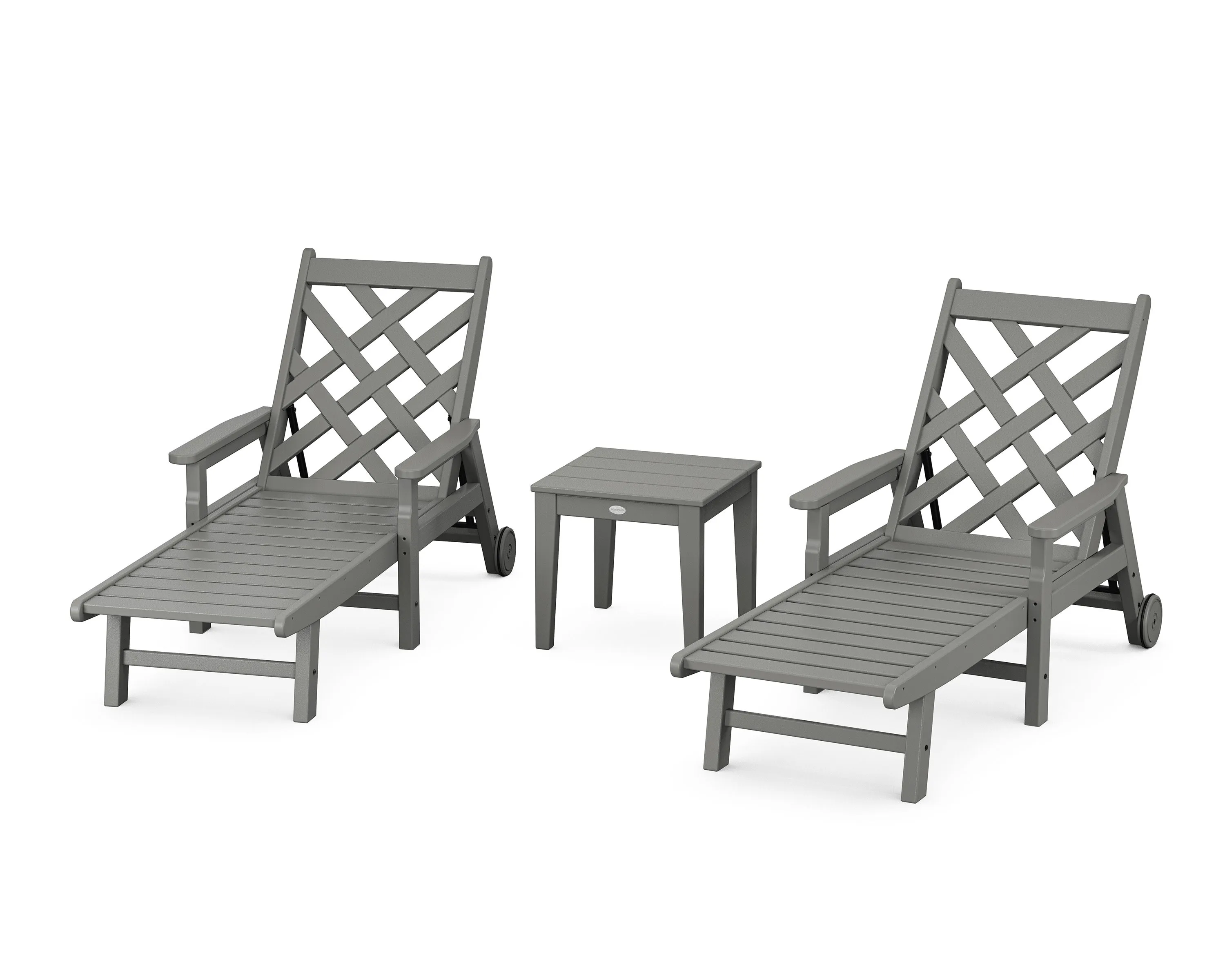 Wovendale 3-Piece Chaise Set with Arms and Wheelsoutdoor patio dining furniture set