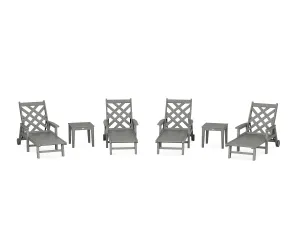 Wovendale 6-Piece Chaise Set with Arms and Wheelsoutdoor patio dining furniture set