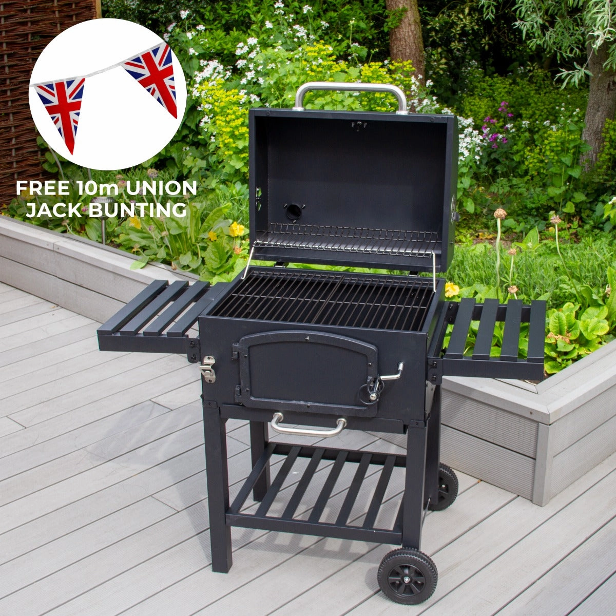 XL BBQ Smoker Grill & Union Jack Bunting