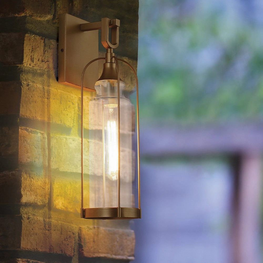 Yasmin One Light Outdoor Wall Sconce Aged gold