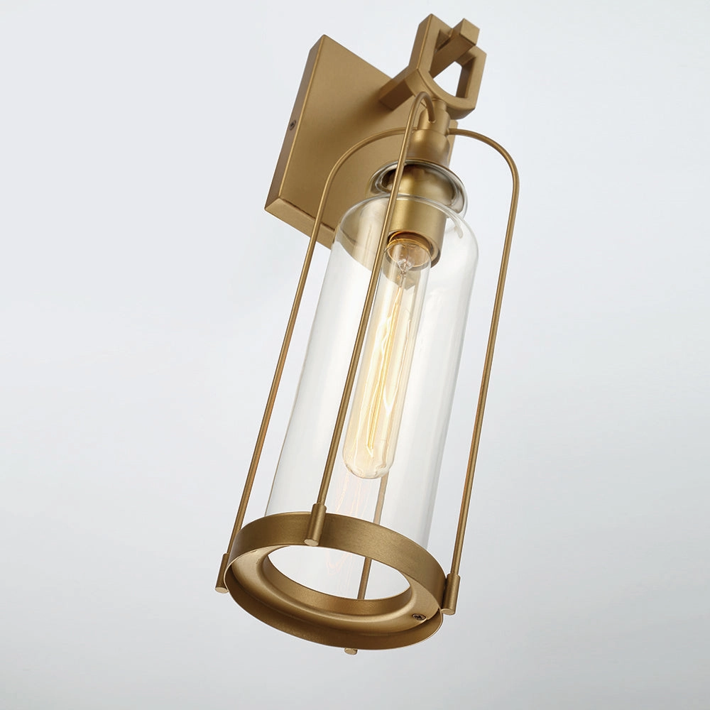 Yasmin One Light Outdoor Wall Sconce Aged gold