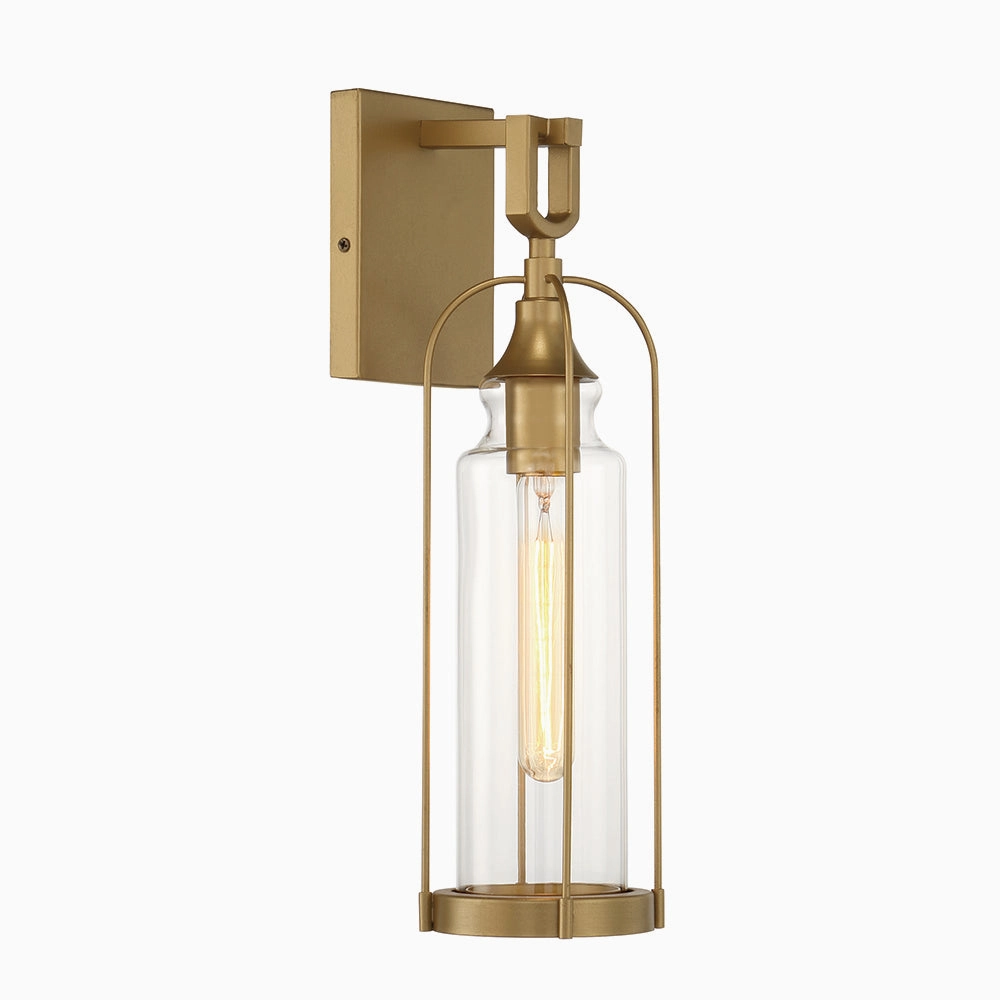 Yasmin One Light Outdoor Wall Sconce Aged gold