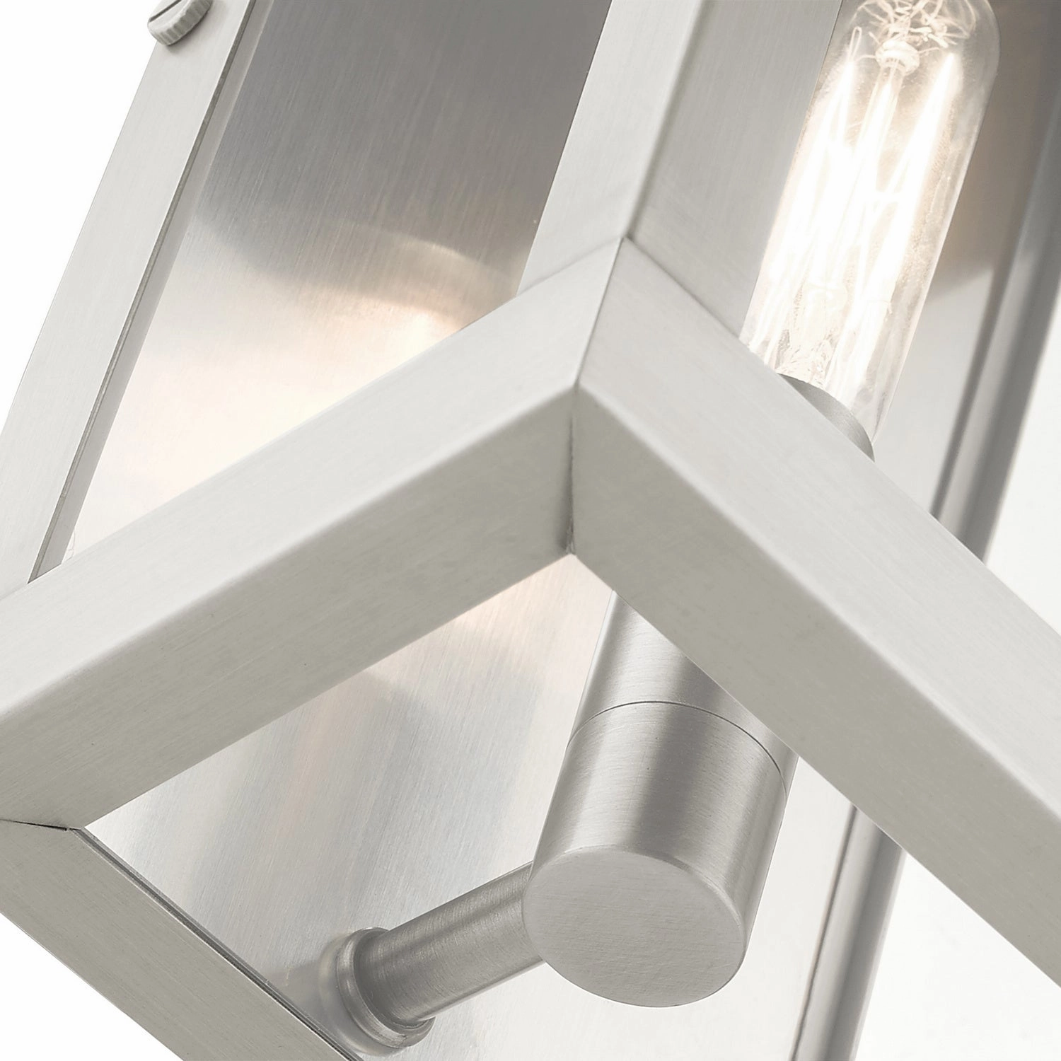 York One Light Outdoor Wall Lantern Brushed Nickel w/ Brushed Nickel Stainless Steel