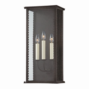 Zuma Three Light Outdoor Wall Sconce French IronOutdoor wall sconces with motion sensor